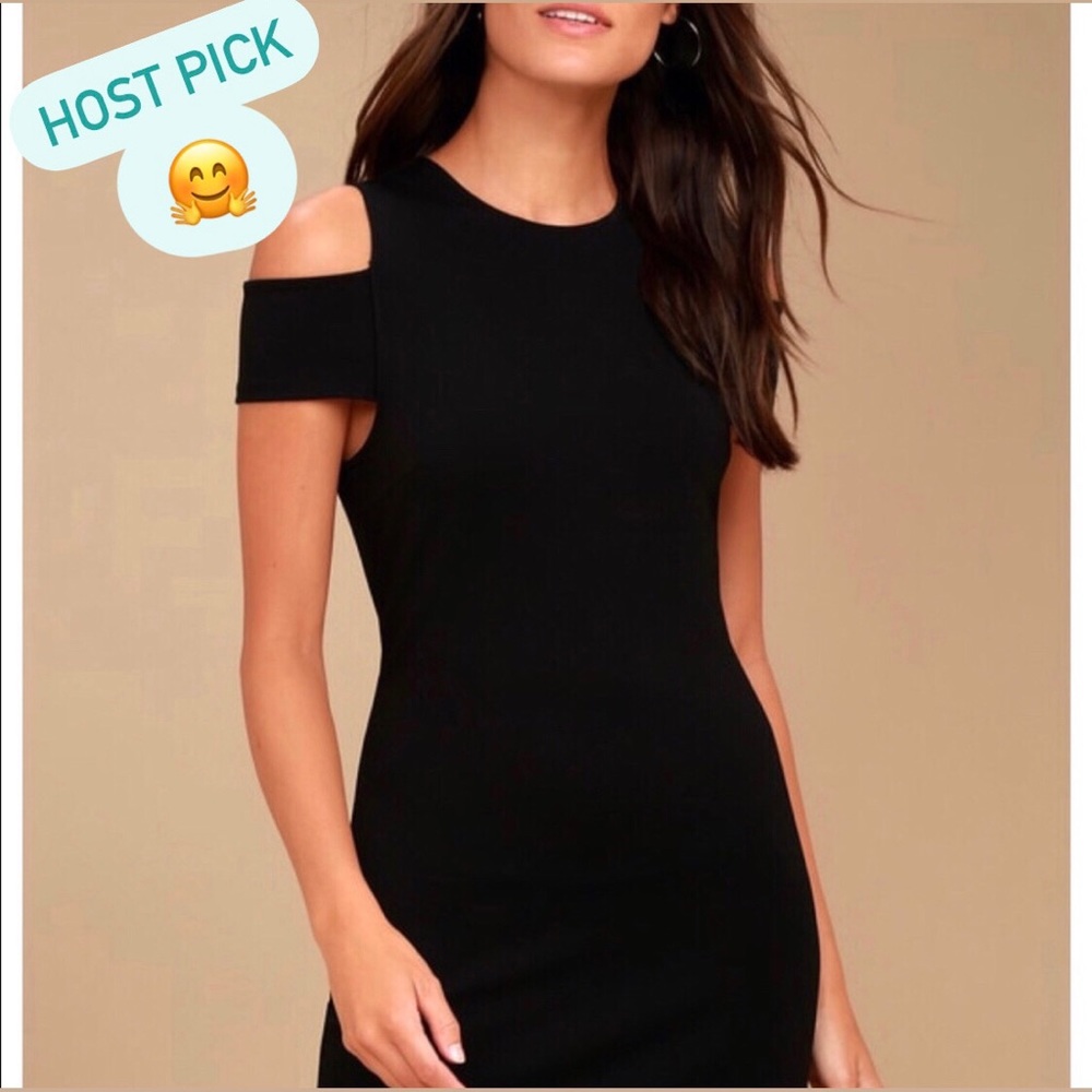 LBD: BB Dakota Black cold shoulder dress